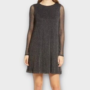 Lilly Pulitzer Women’s Ophelia Dress XXS 2XS Glitter Whimsigoth Sheer Sleeves